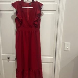 shein red summer dress
